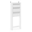 Maklaine Contemporary Engineered Wood Open Bath Cabinet in White