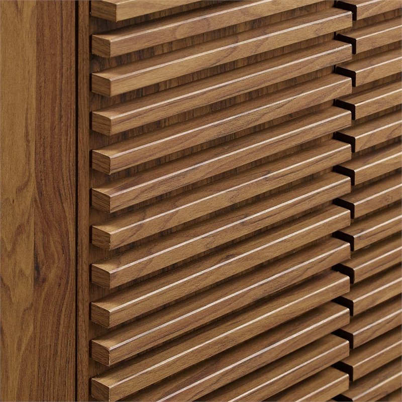 Maklaine Contemporary Wood Bathroom Vanity in Walnut and White