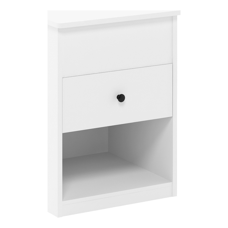 Maklaine Engineered Wood Contemporary Lift Top Nightstand in Solid White
