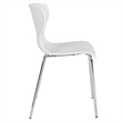 Maklaine Modern / Contemporary Plastic Dining Side Chair in White and Chrome
