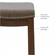 Maklaine Counter Stool Gray Woven Padded Seat Wood Frame in Rustic Brown