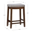 Maklaine Counter Stool Gray Woven Padded Seat Wood Frame in Rustic Brown