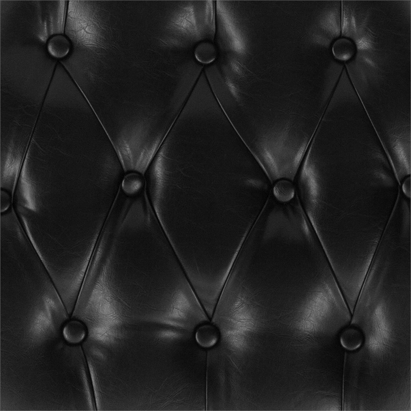 Maklaine Contemporary Hard Tufted Vinyl Chiavari Chair Cushion in Black