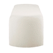 Maklaine Contemporary Wood and Boucle Upholstered Bench in Ivory