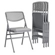 Maklaine Traditional Ultra Comfort Folding Chair in Gray (4-pack)