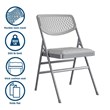 Maklaine Traditional Ultra Comfort Folding Chair in Gray (4-pack)