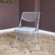 Maklaine Traditional Ultra Comfort Folding Chair in Gray (4-pack)