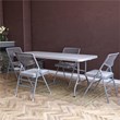 Maklaine Traditional Ultra Comfort Folding Chair in Gray (4-pack)