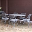 Maklaine Traditional Ultra Comfort Folding Chair in Gray (4-pack)