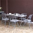 Maklaine Traditional Ultra Comfort Folding Chair in Gray (4-pack)