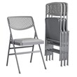 Maklaine Traditional Ultra Comfort Folding Chair in Gray (4-pack)