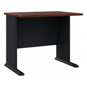 Maklaine Transitional Engineered Wood 36W Office Desk in Hansen Cherry