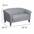 Maklaine Modern / Contemporary Leather Reception Loveseat in Gray