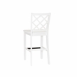 Maklaine Sturdy Wood Lattice Back Counter Stool in Crisp White Finish
