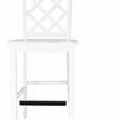 Maklaine Sturdy Wood Lattice Back Counter Stool in Crisp White Finish