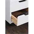 Maklaine Transitional Six Drawer Rolling Storage Cart in White Wash Wood
