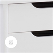 Maklaine Transitional Six Drawer Rolling Storage Cart in White Wash Wood
