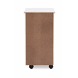 Maklaine Transitional Six Drawer Rolling Storage Cart in White Wash Wood