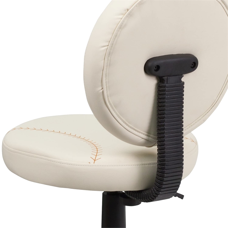 Maklaine Modern / Contemporary Baseball Office Swivel Chair in Cream