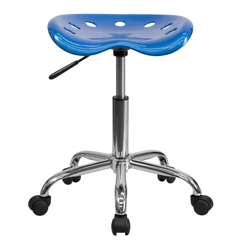 Maklaine Contemporary Vibrant Adjustable Bar Stool in Bright Blue