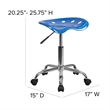 Maklaine Contemporary Vibrant Adjustable Bar Stool in Bright Blue