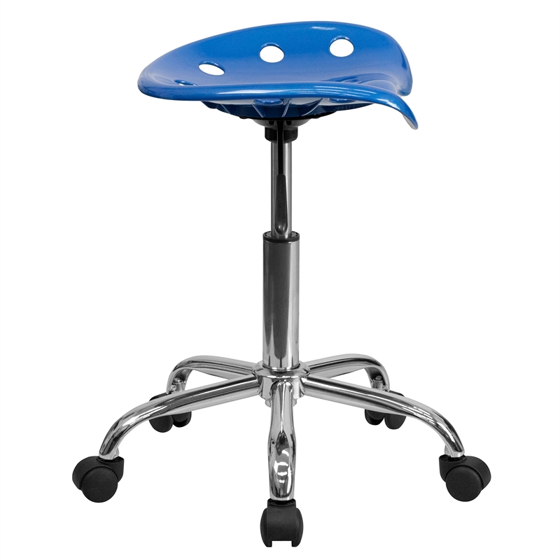 Maklaine Contemporary Vibrant Adjustable Bar Stool in Bright Blue