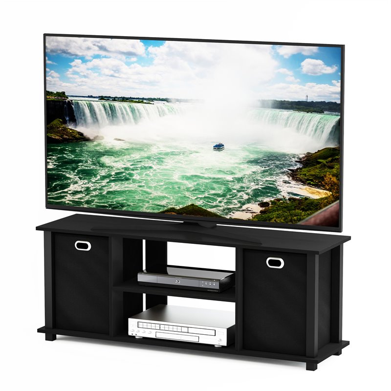 Maklaine Wood Entertainment Center w/Storage Bins for TV up to 50