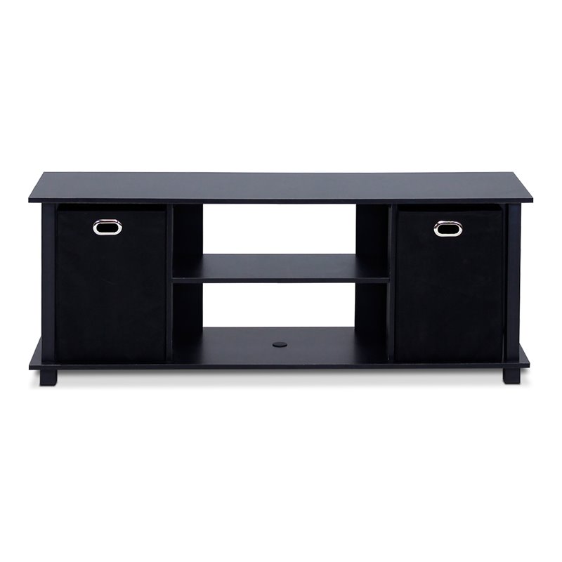 Maklaine Wood Entertainment Center w/Storage Bins for TV up to 50