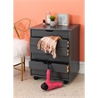 Maklaine Transitional Six Drawer Wide Rolling Cart in Gray Wood