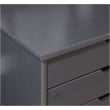 Maklaine Transitional Six Drawer Wide Rolling Cart in Gray Wood