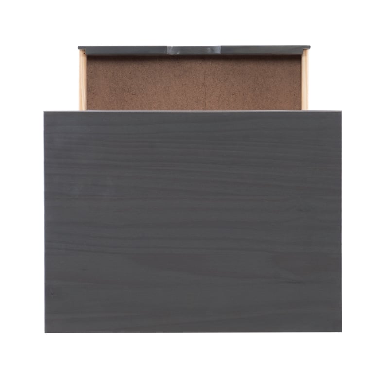 Maklaine Transitional Six Drawer Wide Rolling Cart in Gray Wood