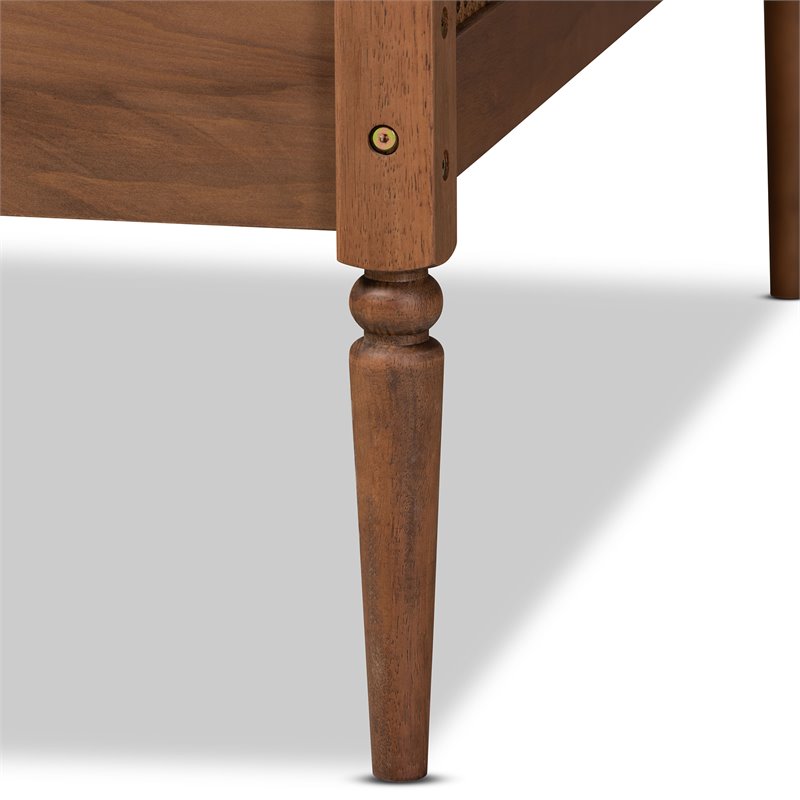 Maklaine Brown Finished Wood and Synthetic Rattan Twin Size Daybed