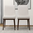Maklaine Mid-Century Modern Polyester Blend Fabric Dining Chair in Beige (Pair)