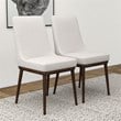 Maklaine Mid-Century Modern Polyester Blend Fabric Dining Chair in Beige (Pair)