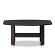 Maklaine Engineered Wood Simple Design Coffee Table in Dark Walnut