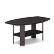 Maklaine Engineered Wood Simple Design Coffee Table in Dark Walnut