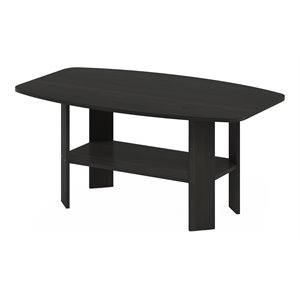 Maklaine Contemporary Engineered Wood Simple Design Coffee Table in Espresso