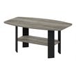 Maklaine Engineered Wood Simple Design Coffee Table in French Oak Gray/Black