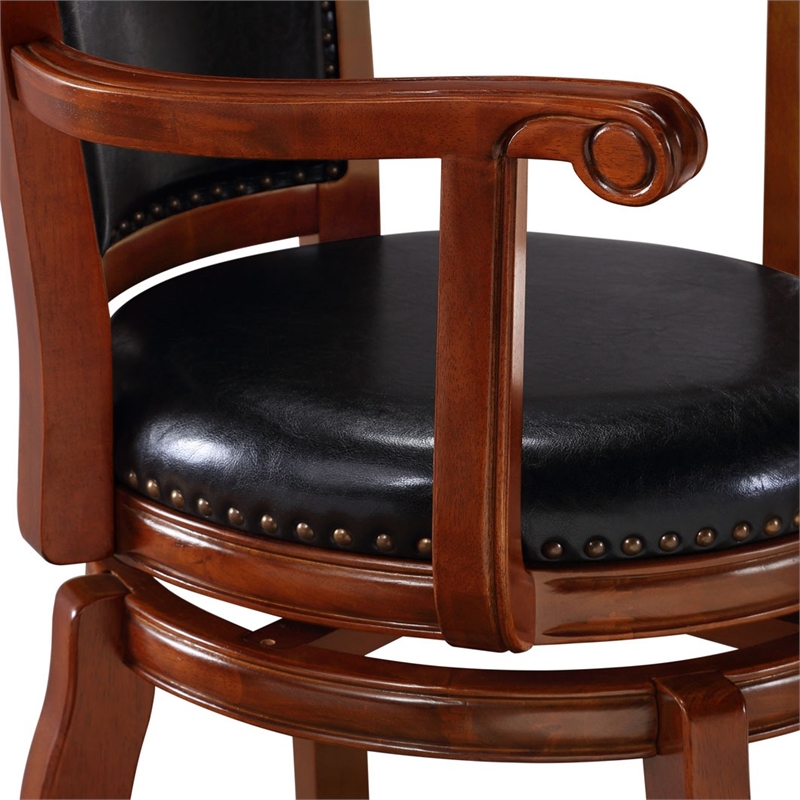 Maklaine Modern / Contemporary Swivel Bar Stool - Black/Cherry