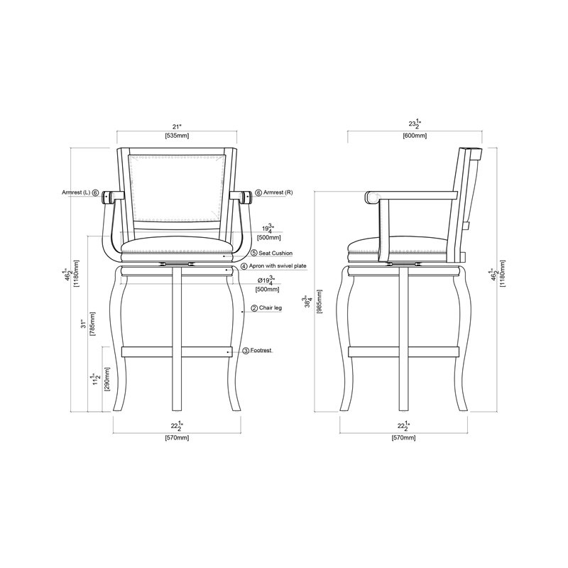 Maklaine Modern / Contemporary Swivel Bar Stool - Black/Cherry