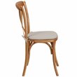 Maklaine Farmhouse / Country Cross Back Chair With Cushion In Oak