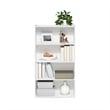 Maklaine Engineered Wood Contemporary 4 Tier Open Shelf in White