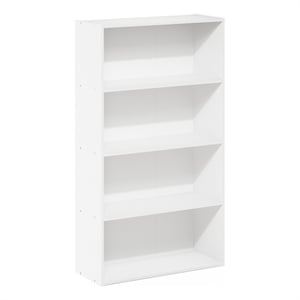 Maklaine Engineered Wood Contemporary 4 Tier Open Shelf in White