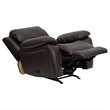 Maklaine Modern / Contemporary Leather Rocker Recliner in Brown