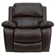 Maklaine Modern / Contemporary Leather Rocker Recliner in Brown