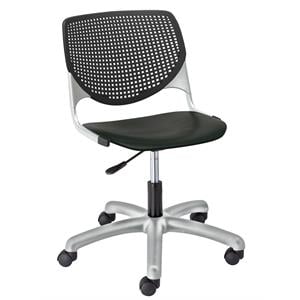 Maklaine Transitional 20&quot Polypropylene Plastic Computer Chair in Black