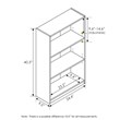 Maklaine Contemporary Wood 3-Tier Adjustable Shelf Bookcase in White