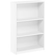 Maklaine Contemporary Wood 3-Tier Adjustable Shelf Bookcase in White