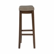 Maklaine Bar Stool Gray Woven Padded Seat Wood Frame in Rustic Brown