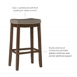 Maklaine Bar Stool Gray Woven Padded Seat Wood Frame in Rustic Brown